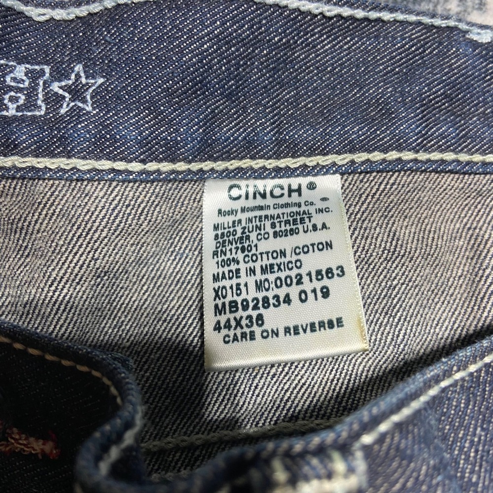 Cinch White Label Mens Relaxed Fit Straight Leg Jeans Dark Wash 44x36 MB92834 - Picture 2 of 4
